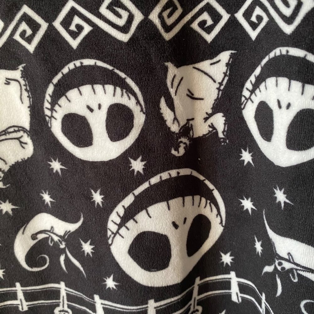 Disney Tim Burton Nightmare Before Christmas black pajama pj microfleece M 8-10 - Picture 5 of 8